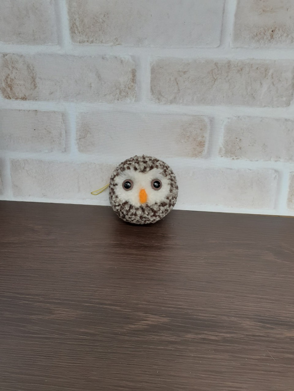 ふくろうのぽんぽんストラップ ぬいぐるみ かなちひ工房 通販