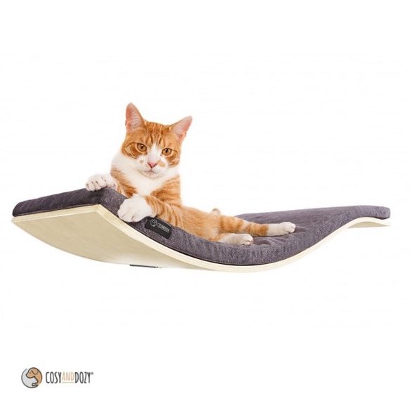 【空飛ぶ猫】シェルフA（メープル・Bダークグレー）幅90cm 猫 キャットベッド キャットツリー　壁　棚　シェルフ 1枚目の画像