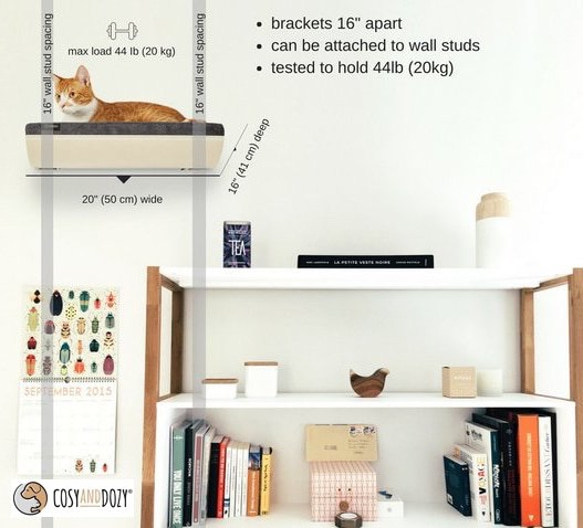 欠品｜空飛ぶ猫シェルフB（メープル・F〜H）ベッド ネコ家具 壁ベッド キャットウォーク 5枚目の画像