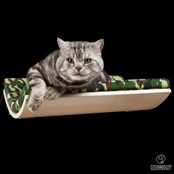 即時交付|飛貓架子B（楓木和迷彩）時尚的貓床貓架子 第2張的照片