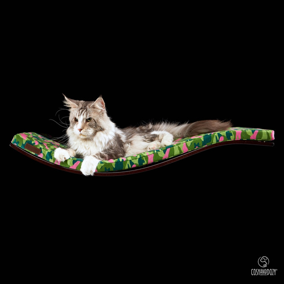 交貨日期未定|石膏板OK飛行貓架子A（Wenge迷彩粉）貓床偽裝 第1張的照片