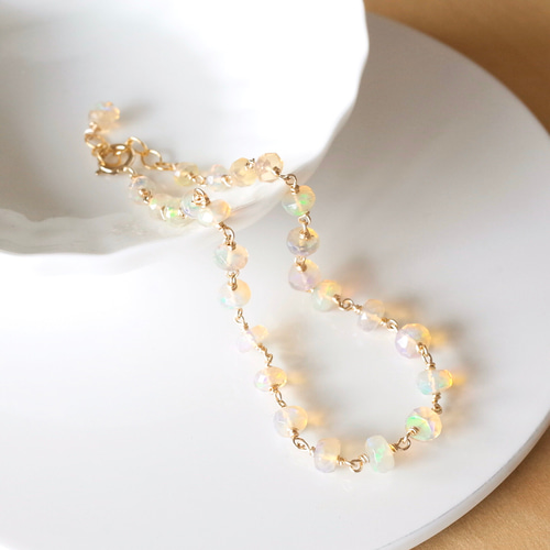 宝石質】エチオピア産プレシャスオパール AAAのブレスレット