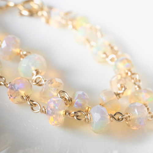 宝石質】エチオピア産プレシャスオパール AAAのブレスレット