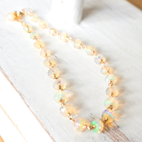 宝石質】エチオピア産プレシャスオパール AAAのブレスレット(14kgf