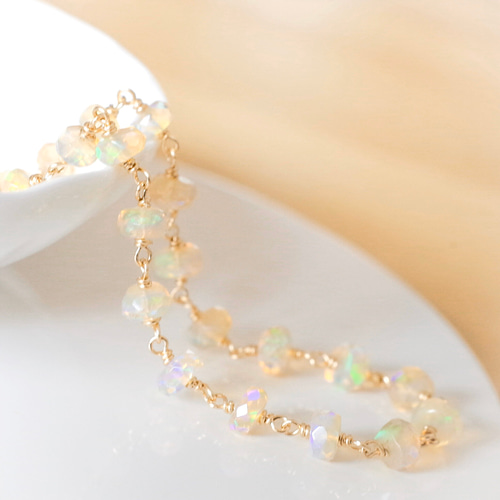 宝石質】エチオピア産プレシャスオパール AAAのブレスレット