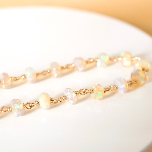 shilo様　AAA+ エチオピア産　プレシャスオパール　ブレスレット14kgf shilo様 AAA+ エチオピア産 プレシャスオパール ブレスレット14kgf