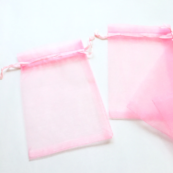 オーガンジー　巾着　20枚セット　(ピンク) 2枚目の画像