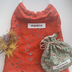 ＊数量限定＊orange embroidery lace＊handbag 1枚目の画像