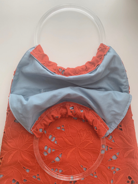 ＊数量限定＊orange embroidery lace＊handbag 3枚目の画像