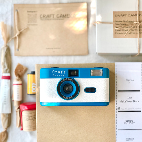 フィルムカメラ・フラッシュ内蔵・フィルム付・ホワイト】安心の