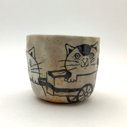 織部猫文マグカップ【荷車】佐藤大士作 3枚目の画像