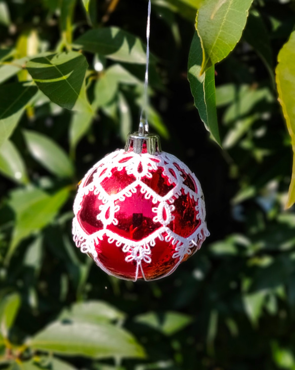 タティングレースのクリスマスツリーのオーナメント その他インテリア