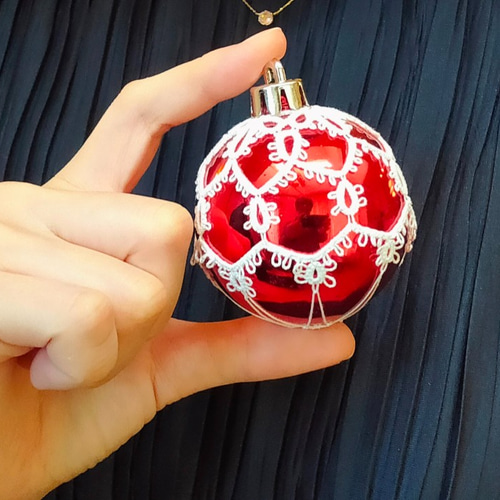 タティングレースのクリスマスツリーのオーナメント その他インテリア