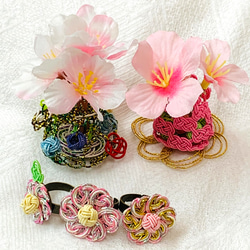 【季節の水引】いつでもお花見気分❣️桜モチーフリング 3枚目の画像