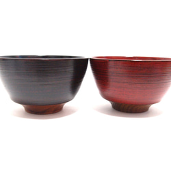 漆芸 手作り 木製 茶碗（黒漆仕上げ） wa-08015b_01.jpg