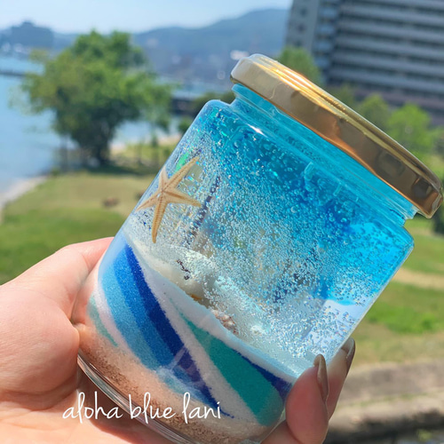再販‼×7 ジェル・サンドアート ➁ blue sea 青い海 キャンドル
