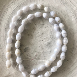 【値下げ】Blue lace agate oval cut beads 1連 1枚目の画像