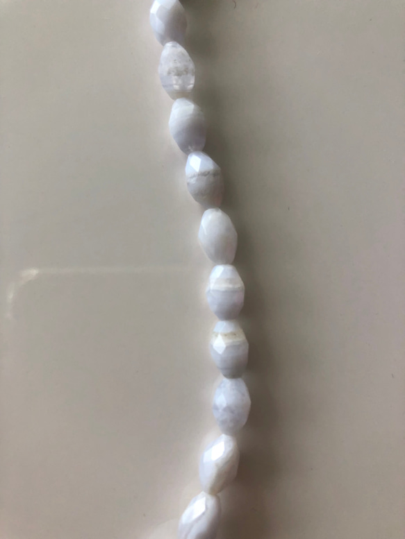 【値下げ】Blue lace agate oval cut beads 1連 2枚目の画像