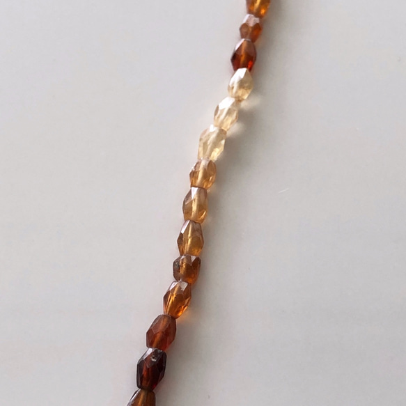 Hessonite garnet drop cut beads 1連 2枚目の画像