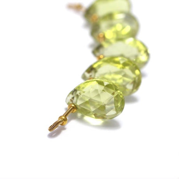 Lemon quartz drop cut shape beads 5個（1セット） 3枚目の画像