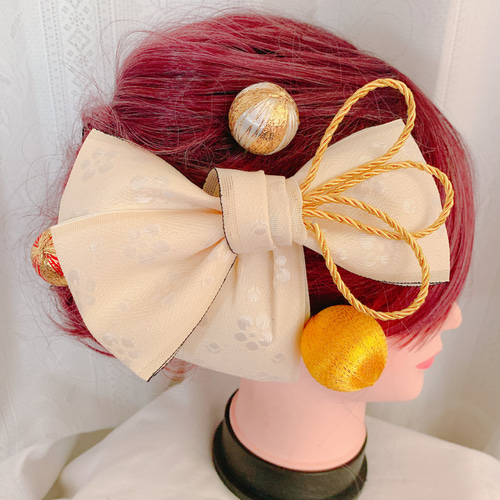 髪飾り(和装)100 畳のへりリボン はじけ 