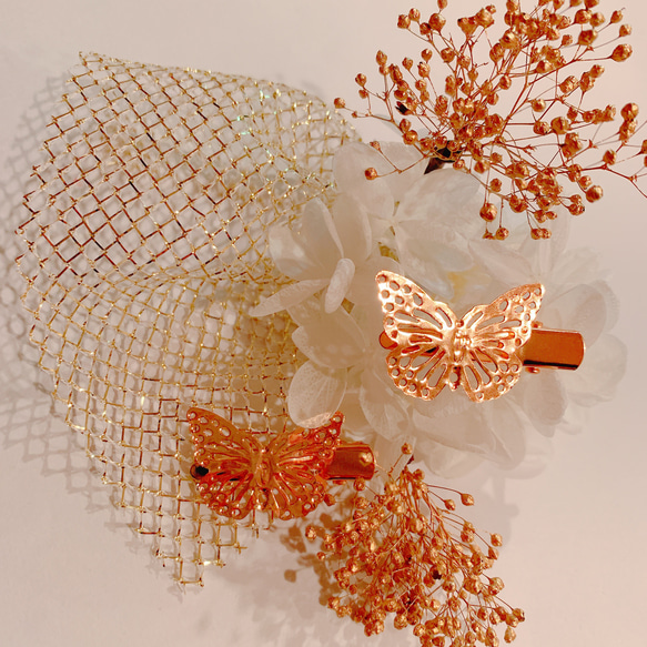 ☆蝶々☆かすみ草☆和玉☆ちりめん玉☆卒業式髪飾り☆七五三髪飾り