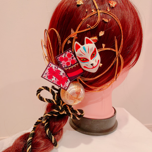 縁-EN-和花B（あご紐付き）七五三髪飾り　着物リメイク 縁-EN-和花B（あご紐付き）七五三髪飾り着物リメイク