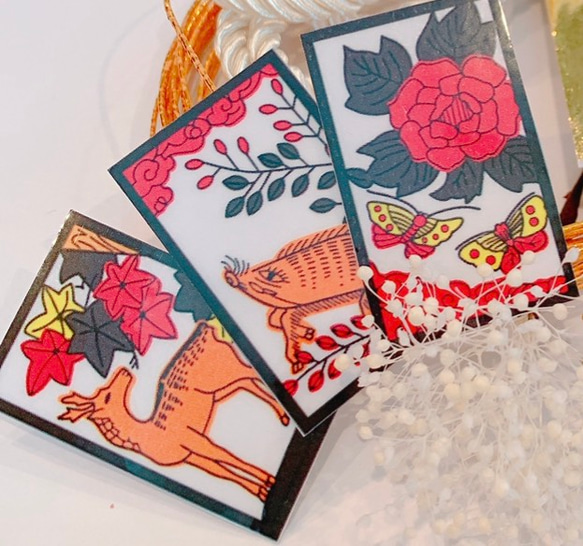 花札髪飾り☆猪鹿蝶☆成人式髪飾り☆結婚式髪飾り☆前撮り☆白無垢