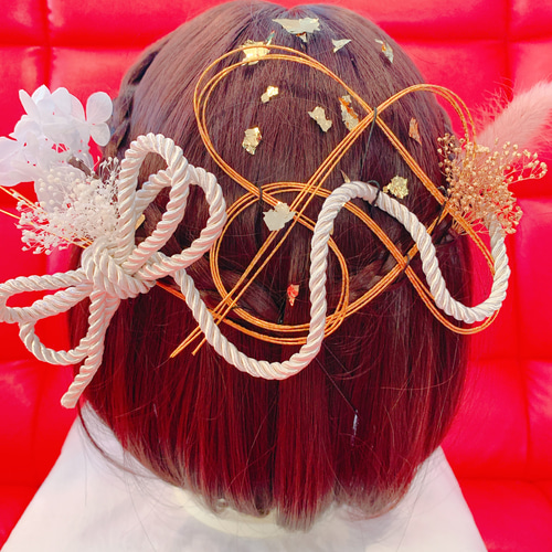 牡丹 芍薬髪飾り 水引 くす玉ヘア - メルカリ