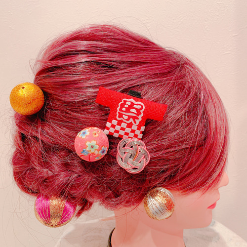 ちりめん細工☆和玉☆ちりめん玉☆ベットドレス☆お祭り髪飾り