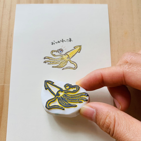 ちょっとリアルな消しゴムはんこ ダイオウイカ はんこ・スタンプ えり