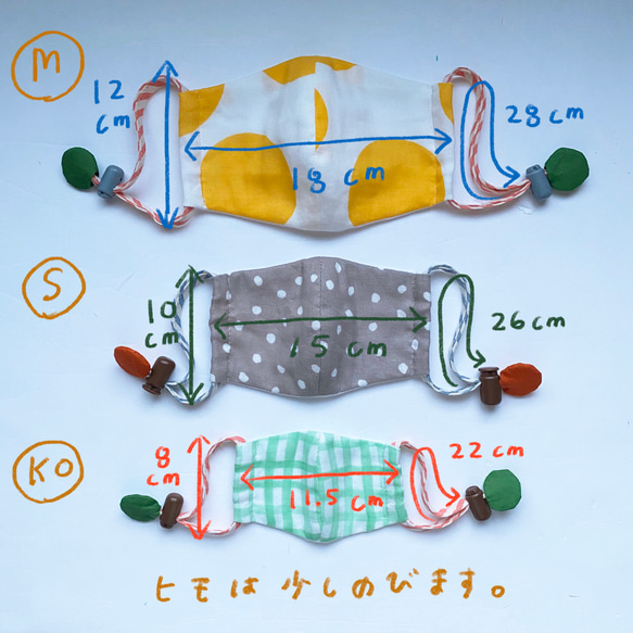 ぬのマスク／あかのチェック 6枚目の画像