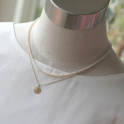 creema限定　高品質淡水パールとコインネックレスの2点セット 2枚目の画像