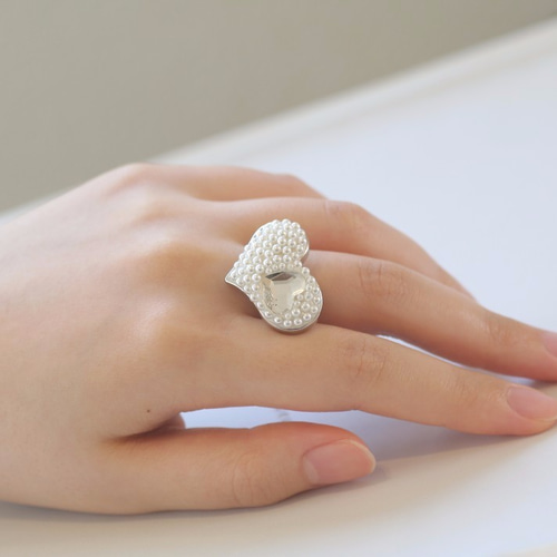 美品Swarovski ハートと星のチャームリング 美品Swarovski ハートと星のチャームリング