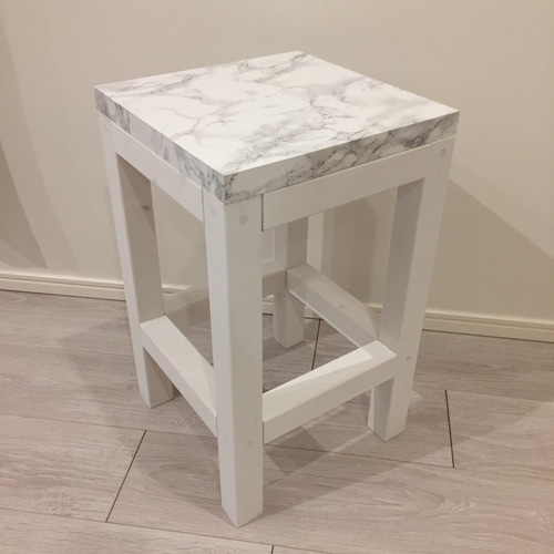 大理石調 スツール ☆ 木製 チェア サイズオーダー おしゃれ 椅子