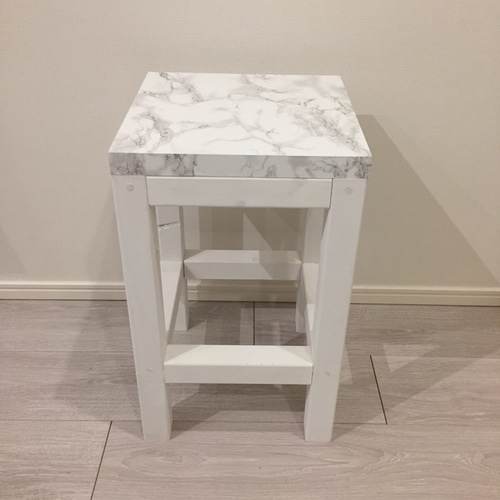 大理石調 スツール ☆ 木製 チェア サイズオーダー おしゃれ 椅子