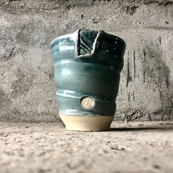 デニムブルーの不完全なテクスチャカップ 5枚目の画像