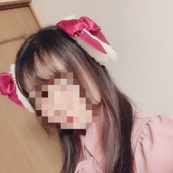 うさちゃん ヘアクリップ レッドうさぎ 1枚目の画像