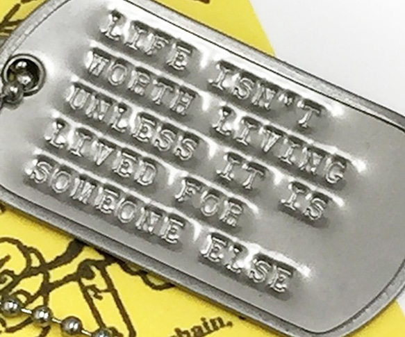 名言 DOGTAG 誰かの為に生きてこそ人生には価値がある DP-020 USA 新品 2枚目の画像