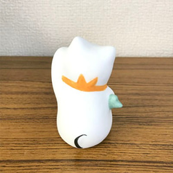 招きネコちゃん　陶器人形　3体セット　超キュート　愛らしい　かわいい　猫　ネコ　にゃんこ　職人手作り 5枚目の画像