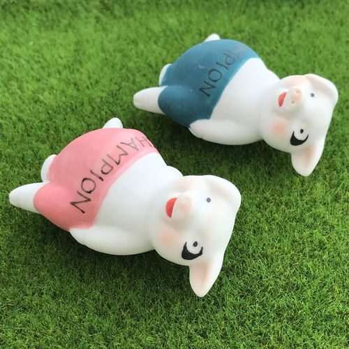子ぶたちゃん 陶器人形 4体セット 超キュート 愛らしい かわいい