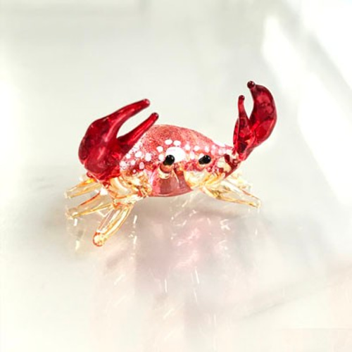 ミニチュアガラス カニ（小） レッド 1体 インテリア パーツ 1点1点