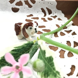 スーパーミニチュア陶器　犬ペアB　（２体　セット）インテリア　パーツ　１点１点職人の手作り作品 4枚目の画像