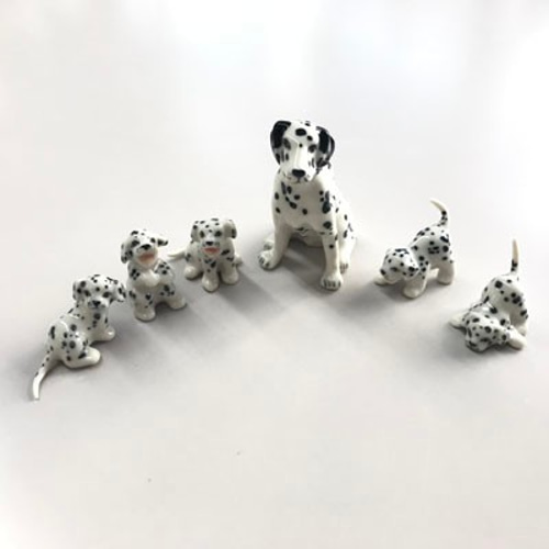 加藤工芸　親子　ダルメシアン　陶器製　置き物 加藤工芸 親子 ダルメシアン 陶器製 置き物