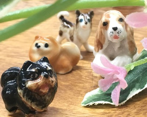 いぬ 犬 陶器 ミニチュア 置物 インテリア 工芸品 美術品 A3126