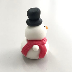 ミ二チュア粘土人形　サンタ＋雪だるま　セット　インテリア　パーツ　１点１点職人の手作り作品 6枚目の画像