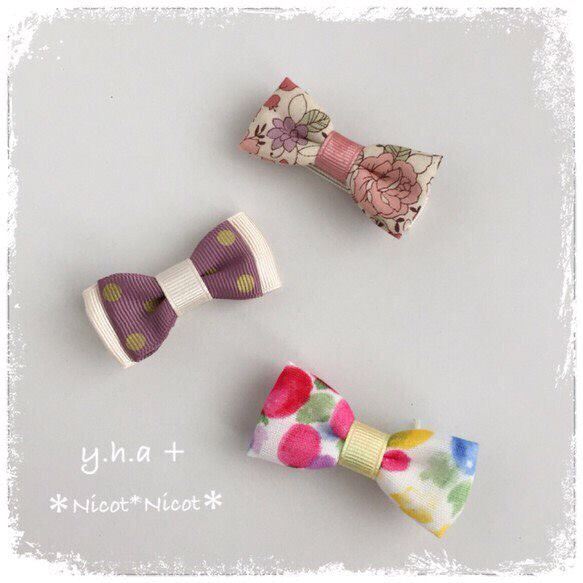 ＊ribbon hair clip＊3本セット 再販 3枚目の画像