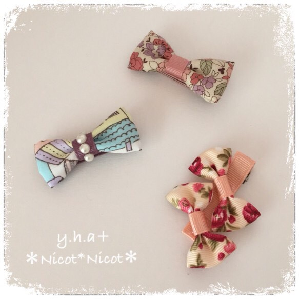 ＊ribbon hair clip＊3本セット 再販 3枚目の画像