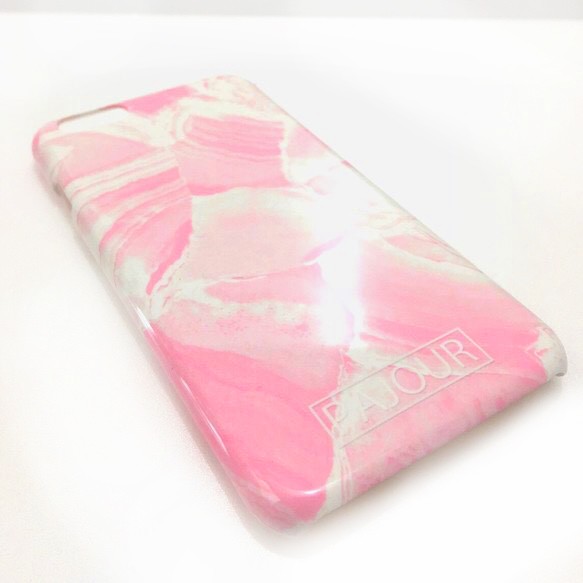 粉紅色蛋白石圖案智慧型手機硬殼 pajour iPhone/Xperia/Galaxy/AQUOS 第2張的照片