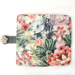 （已獲得1600個收藏！）復古花卉圖案筆記本手機殼，適用於iPhone/Xperia/Galaxy 第3張的照片